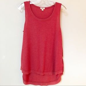 DYLAN Ribbed Knit Tank Top in Heather Red  SZ S